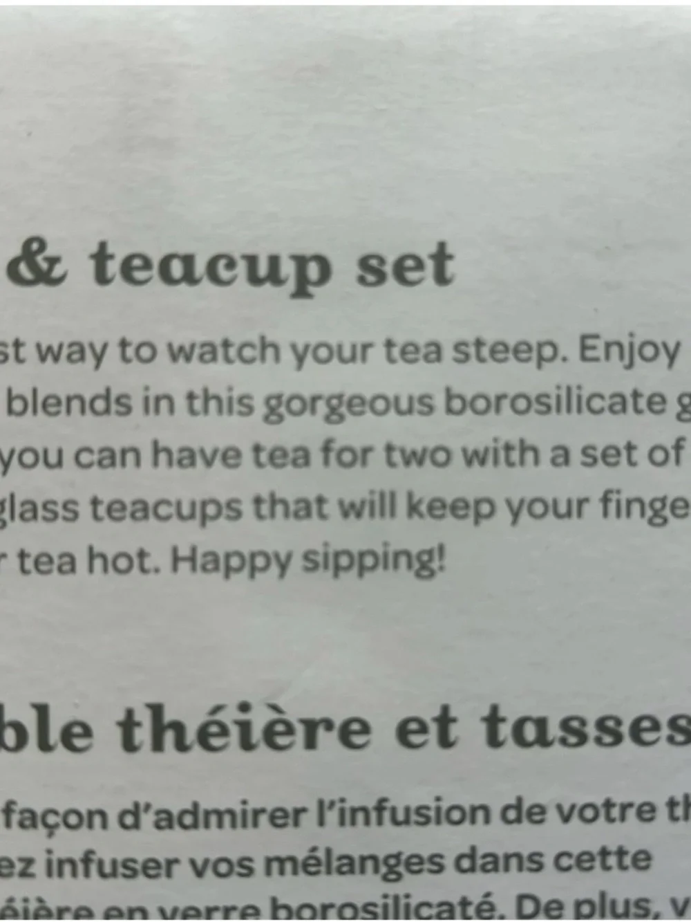 New In Box DAVIDsTea Glass Teapot & Teacup Set